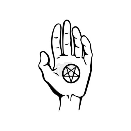 Illustration for Vector illustrator hand with symbol - Royalty Free Image