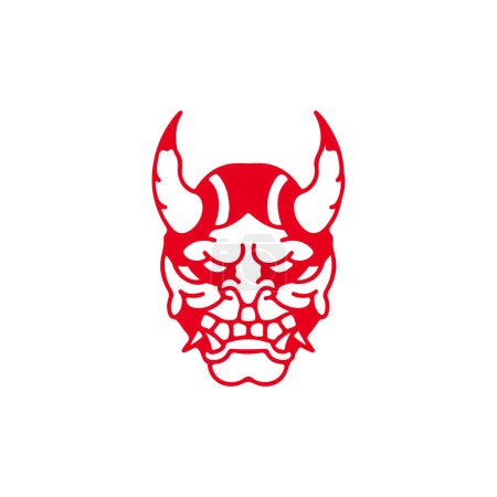 Illustration for Vector illustration of a red demon samurai - Royalty Free Image