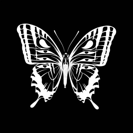 Téléchargez les illustrations : Vector illustration of a butterfly silhouette - en licence libre de droit