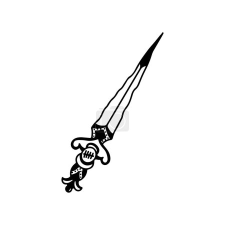 Illustration for Vector illustration of black dagger - Royalty Free Image