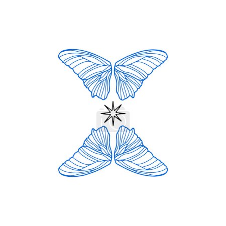 Téléchargez les illustrations : Vector illustration of two butterflies - en licence libre de droit