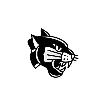 Téléchargez les illustrations : Black panther head vector illustration - en licence libre de droit