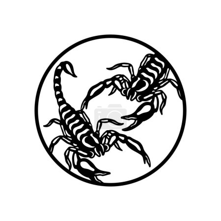 Illustration for Vector illustration of a black scorpion - Royalty Free Image
