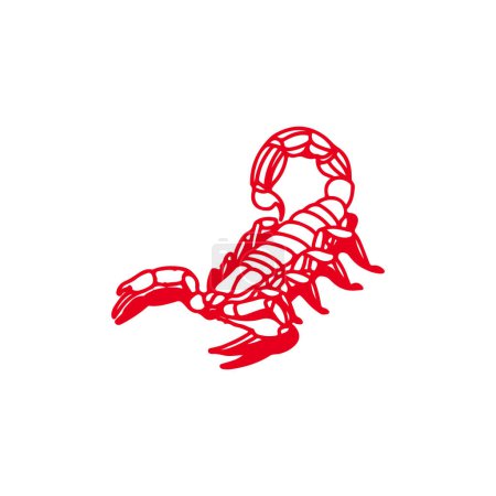 Téléchargez les illustrations : Red scorpion vector illustration concept - en licence libre de droit