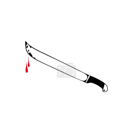 Illustration for Vector illustration of big sword with blood - Royalty Free Image