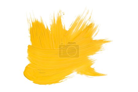 Yellow brush isolated on white background. Watercolor