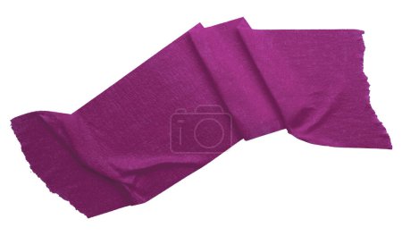 Foto de Cinta rota arrugada púrpura oscura aislada sobre fondo blanco. - Imagen libre de derechos
