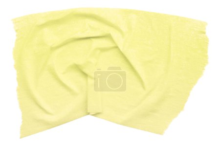 Foto de Cinta rota arrugada de color amarillo claro aislada sobre fondo blanco. - Imagen libre de derechos