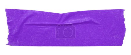 Foto de Cinta rota arrugada púrpura aislada sobre fondo blanco. - Imagen libre de derechos