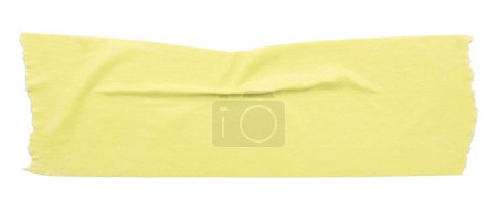 Foto de Cinta rota arrugada de color amarillo claro aislada sobre fondo blanco. - Imagen libre de derechos