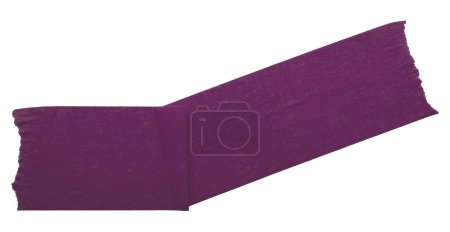 Foto de Cinta rota arrugada púrpura oscura aislada sobre fondo blanco. - Imagen libre de derechos