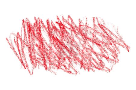 Téléchargez les photos : Crayon rouge traits isolés sur fond blanc. - en image libre de droit