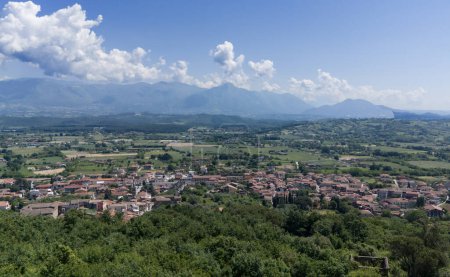Aerial view of Alvignano a village in the Caserta province (Italy)