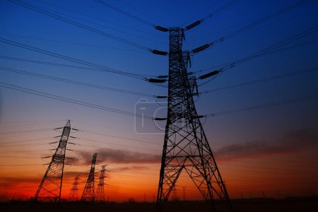 Photo for High voltage electric tower line - Royalty Free Image