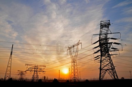Photo for High voltage electric tower line - Royalty Free Image