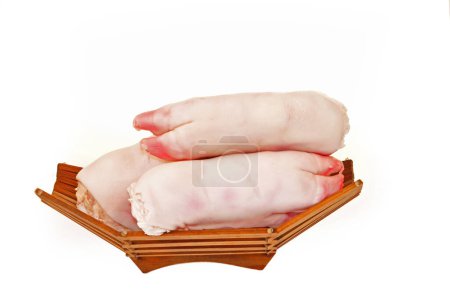 Photo for Fresh pig's feet on the white background - Royalty Free Image
