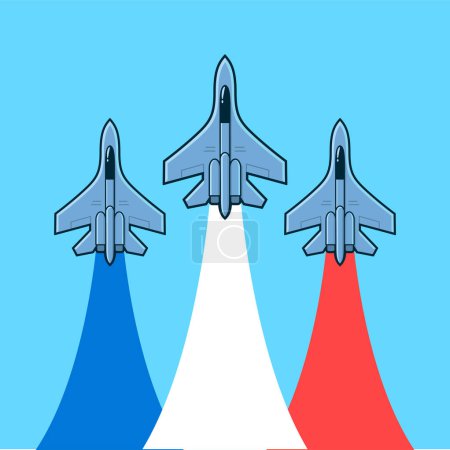 Ilustración de Military fighter jets air show - Imagen libre de derechos