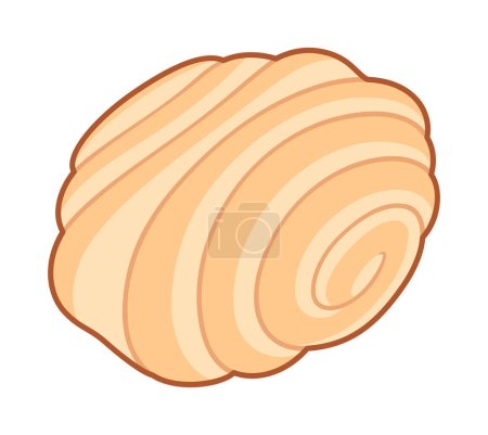 Ilustración de Rollo de pastelería dulce, dibujo de dibujos animados. Pan de hojaldre en forma de espiral. Ilustración del clip vectorial. - Imagen libre de derechos
