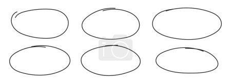 Foto de Dibujado a mano círculo destacando vector conjunto aislado en blanco - Imagen libre de derechos