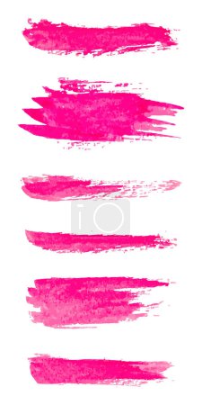 Foto de Set de pincel rosa. Pinceles de tinta. Ilustración vectorial aislada en blanco - Imagen libre de derechos