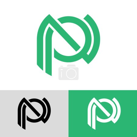 Alphabet letters monogram logo  PN, NP, P and N, elegant and Professional letter icon design