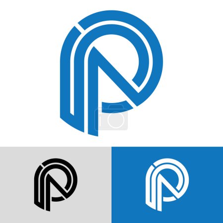 Alphabet letters monogram logo  PN, NP, P and N, elegant and Professional letter icon design