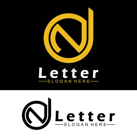 Alphabet Buchstaben Monogramm Logo DN, ND, D und N, elegante und professionelle Buchstaben-Icon-Design