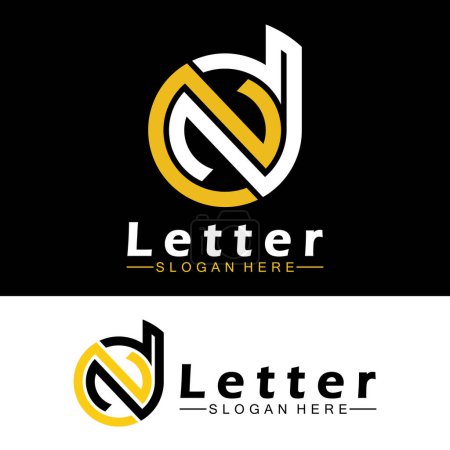 Alphabet letters monogram logo  DN, ND, D and N, elegant and Professional letter icon design