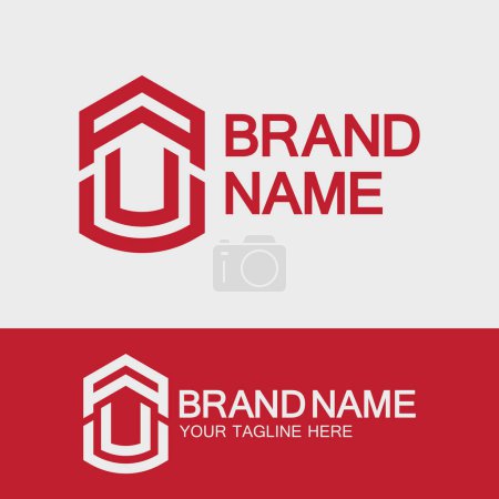 Creative Letter AU or UA logo template