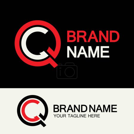 QC Logo or CQ Logo. Creative letter QC or CQ monogram logo template.