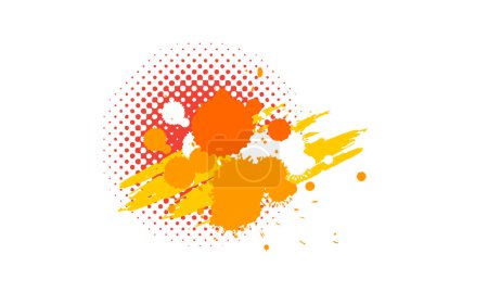 Photo for Orange yellow and red splash watercolour painting on white background - Royalty Free Image