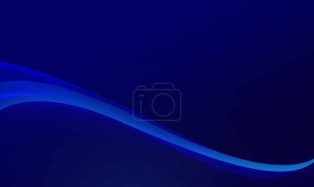 Foto de Curva de onda de brillo de luz azul sobre fondo abstracto de gradiente suave - Imagen libre de derechos