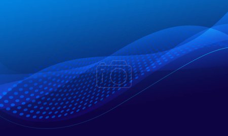 Photo for Abstract blue wave curve lines technology background - Royalty Free Image