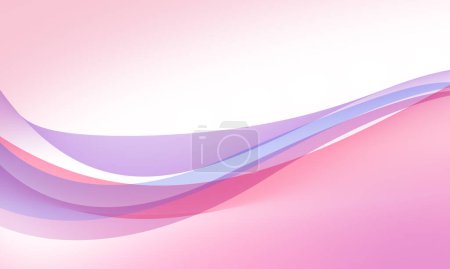 Foto de Violeta líneas púrpuras curvas ondas sobre fondo abstracto gradiente rosa suave - Imagen libre de derechos