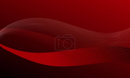 Foto de Líneas rojas curva onda abstracta tecnología fondo - Imagen libre de derechos