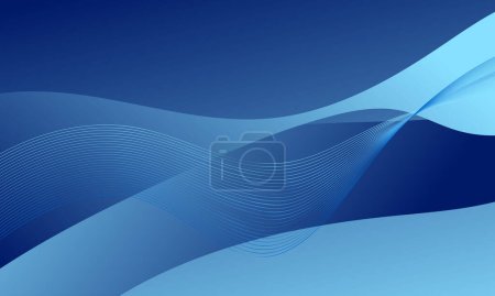 Photo for Blue curves waves business lines with soft gradient abstract background - Royalty Free Image