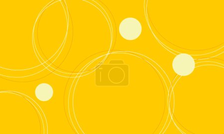 yellow multi circles round shapes lines abstract background