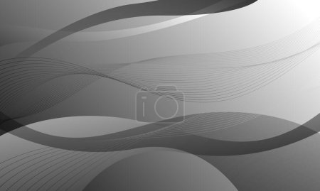 Illustration for Gray business lines curves waves on smooth gradient abstract background - Royalty Free Image
