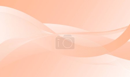 Photo for Orange smooth lines wave curves with gradient abstract background - Royalty Free Image