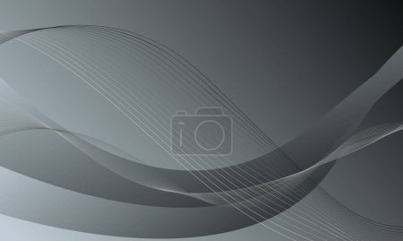 Illustration for Gray lines wave curves soft gradient abstract background - Royalty Free Image