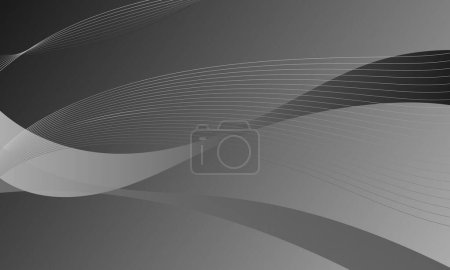 Illustration for Gray silver business lines wave curves with smooth gradient abstract background - Royalty Free Image