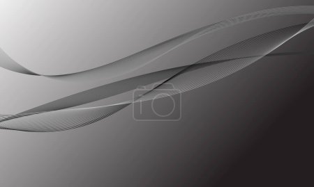 Illustration for Black lines wave curves with gradient abstract background - Royalty Free Image