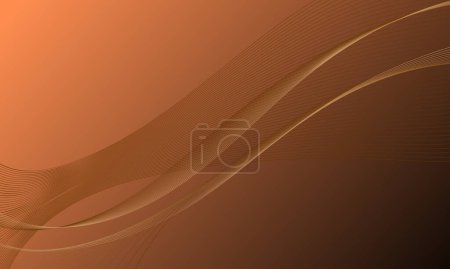 Photo for Orange soft lines wave curves on smooth gradient pattern abstract background - Royalty Free Image