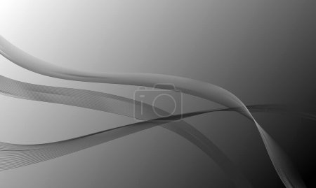 Illustration for Gray business lines wave curve with gradient abstract background - Royalty Free Image