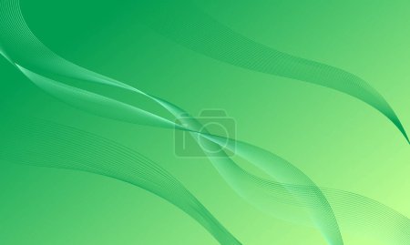 Photo for Green smooth lines wave curve on gradient abstract background - Royalty Free Image