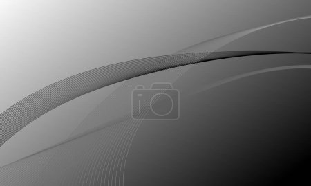 Illustration for Gray smooth lines wave curve on gradient abstract background - Royalty Free Image