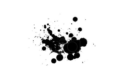 Photo for Black ink painting splatter splash on white background - Royalty Free Image
