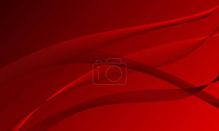Photo for Red business lines wave curves on soft gradient abstract background - Royalty Free Image