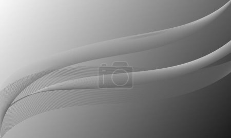 Photo for Abstract gray smooth lines wave curves on gradient background - Royalty Free Image