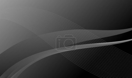 Illustration for Abstract gray silver lines wave curves gradient background - Royalty Free Image